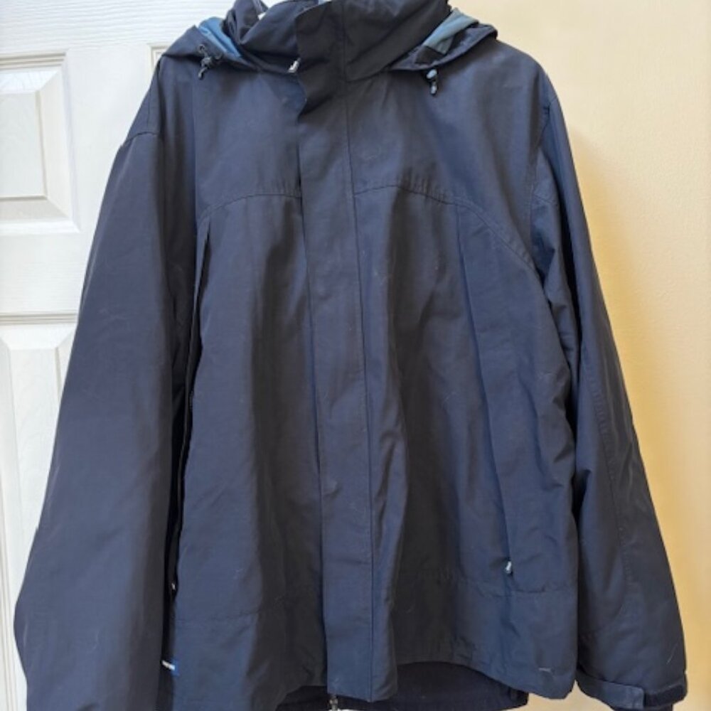 Lands' End Waterproof Hooded Jacket with Fleece Liner, men's size XXL 50 - 52